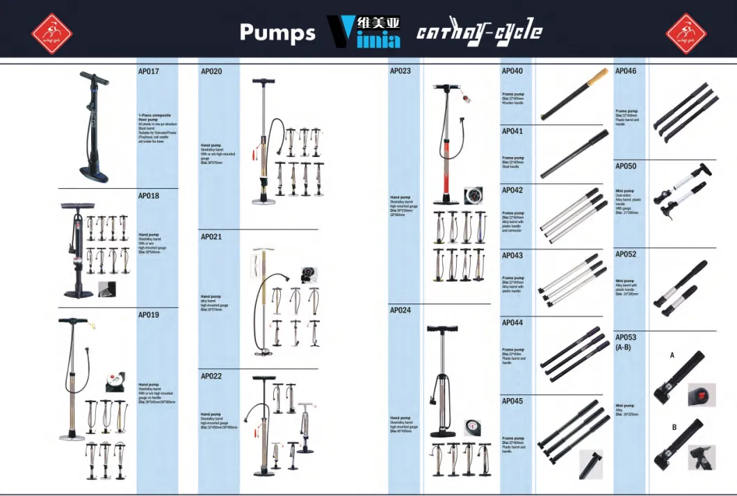 Aluminum Bike Air Foot Pump with Gauge Ap801A