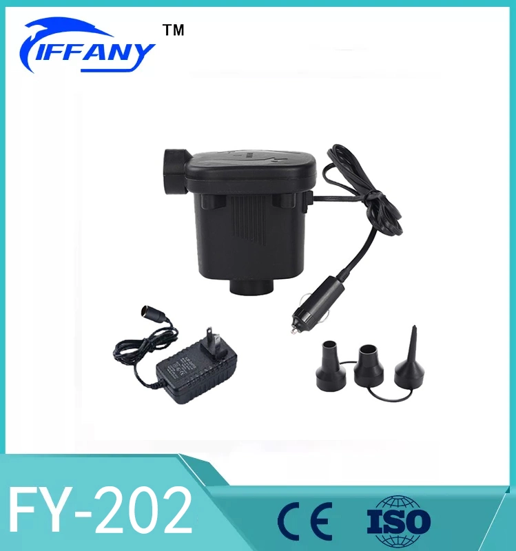 FC CE RoHS 2 -Way Home and Car Use Air Pump Electric for Air Mattress/Air Sofa/Air Swimming Ring